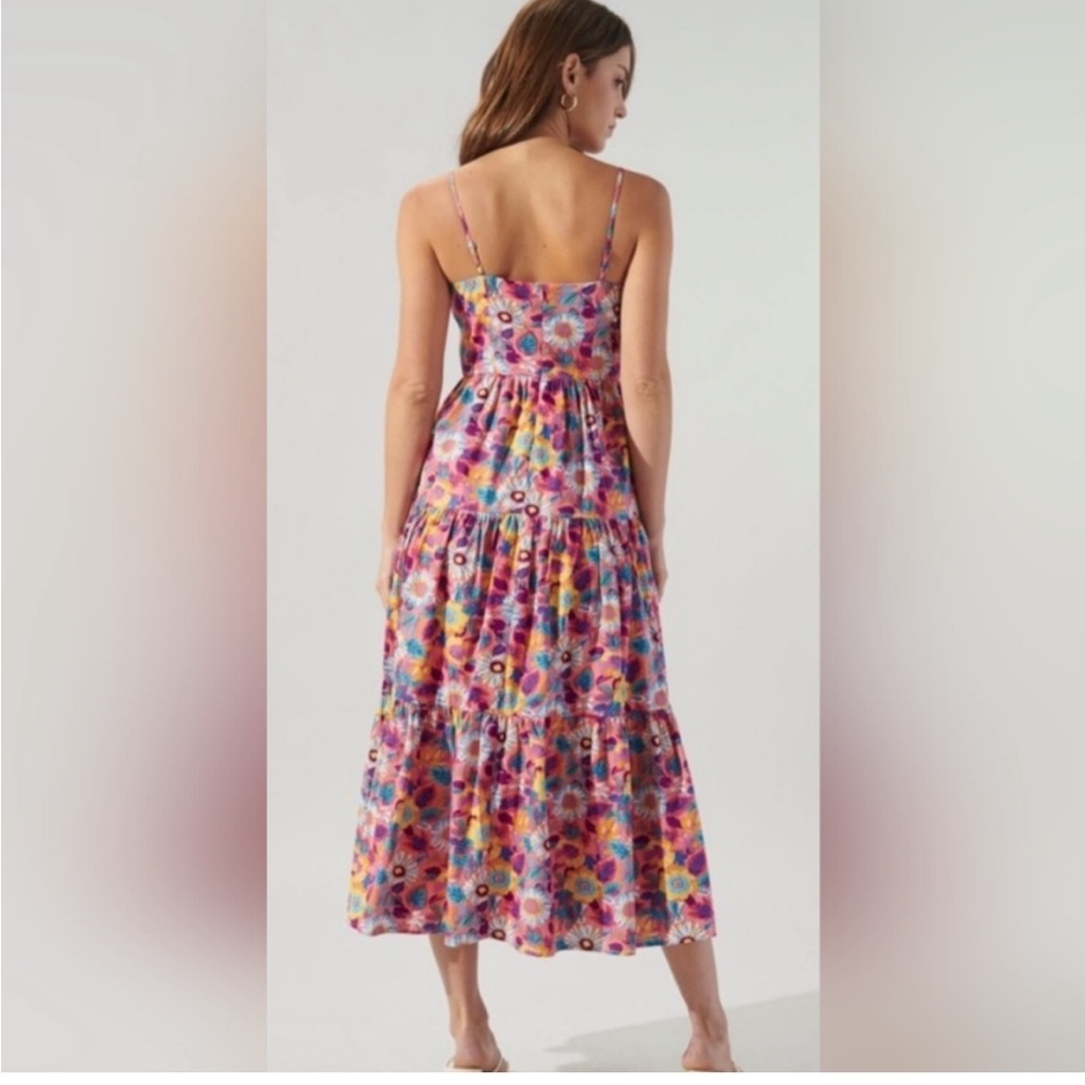 Floral Tiered Midi Dress - Picture 2 of 7